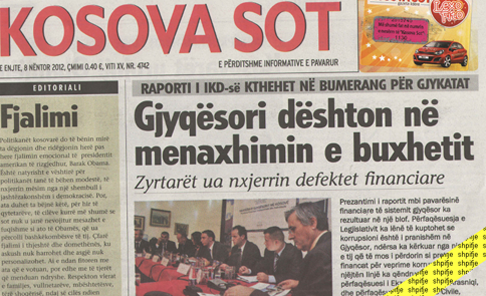 Reagim ndaj Kosova Sot