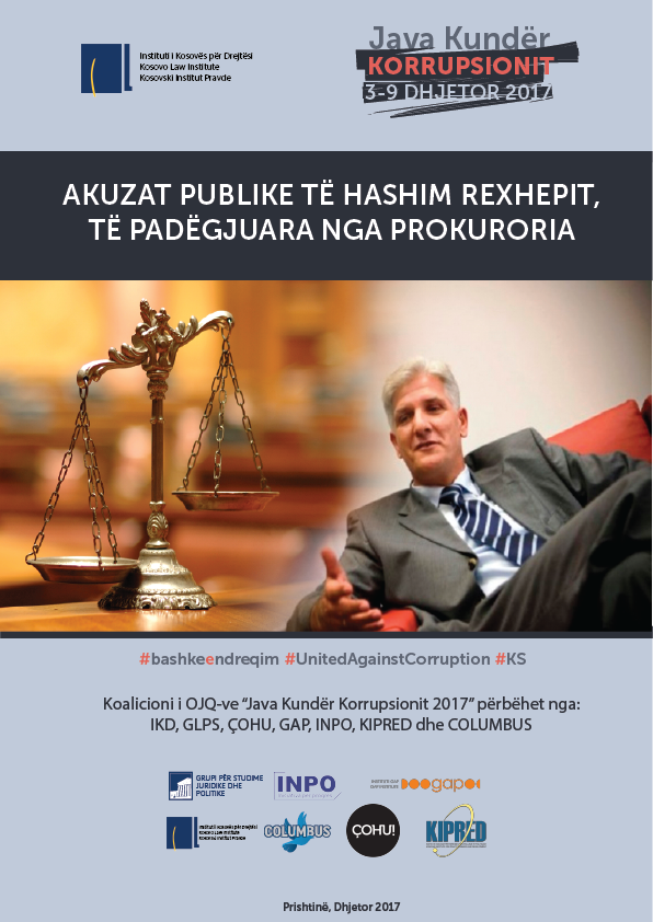 Akuzat publike të Hashim Rexhepit, të padëgjuara nga Prokuroria