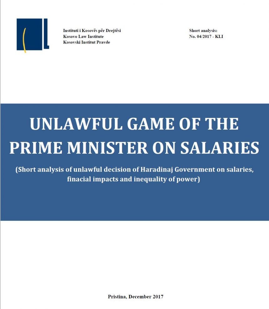 Unlawful Game of the Prime Minister on Salaries