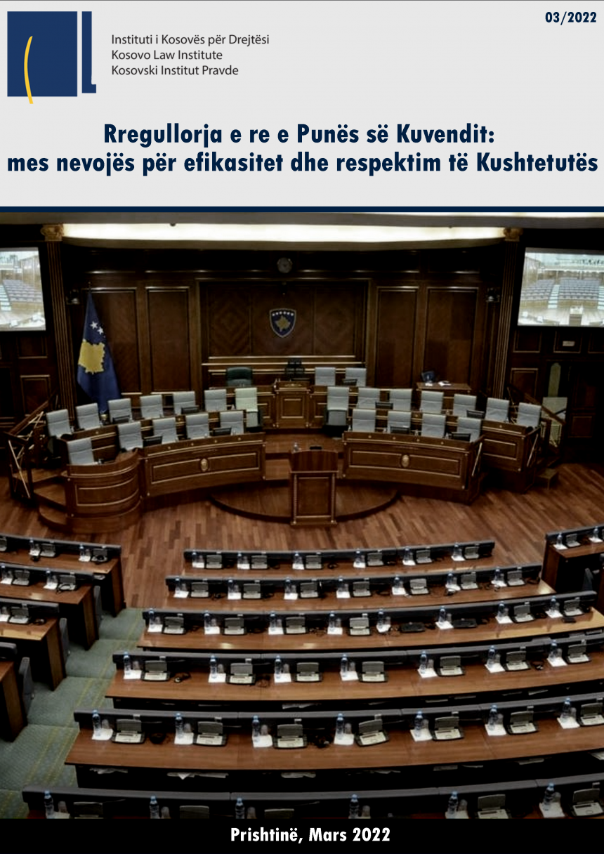 Rregullorja e re e Punës së Kuvendit: mes nevojës për efikasitet dhe respektim të Kushtetutës